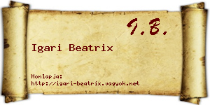 Igari Beatrix névjegykártya